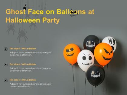 Ghost face on balloons at halloween party
