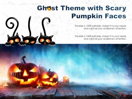 Ghost theme with scary pumpkin faces