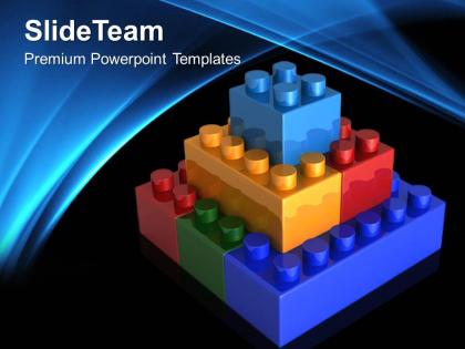 Giant building blocks powerpoint templates lego teamwork ppt theme