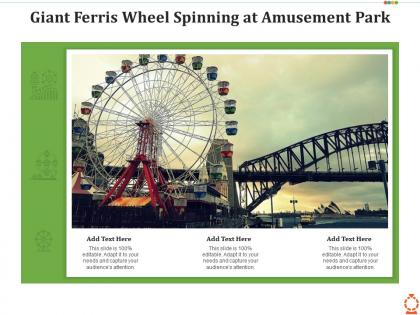 Giant ferris wheel spinning at amusement park