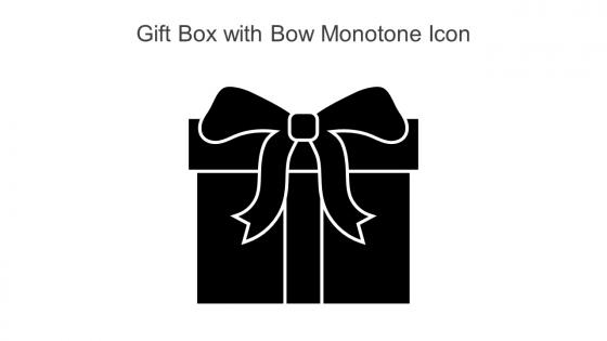Gift Box With Bow Monotone Icon In Powerpoint Pptx Png And Editable Eps Format