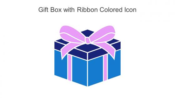 Gift Box With Ribbon Colored Icon In Powerpoint Pptx Png And Editable Eps Format