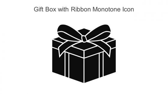 Gift Box With Ribbon Monotone Icon In Powerpoint Pptx Png And Editable Eps Format