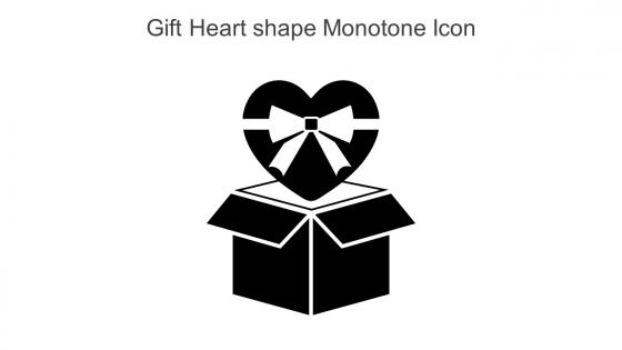 Gift Heart Shape Monotone Icon In Powerpoint Pptx Png And Editable Eps Format