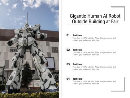 Gigantic human ai robot outside building at fair