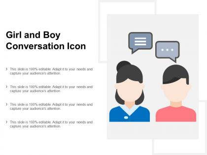 Girl and boy conversation icon