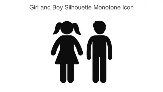 Girl And Boy Silhouette Monotone Icon In Powerpoint Pptx Png And Editable Eps Format