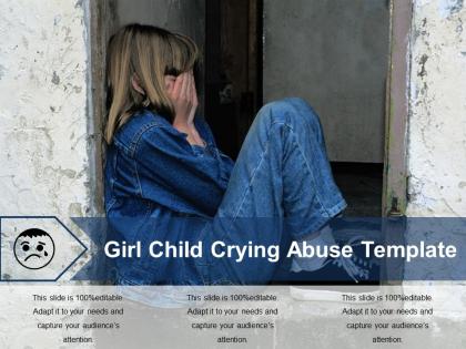 Girl child crying abuse template