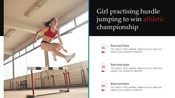 Girl Practising Hurdle Jumping To Win Athletic Championship