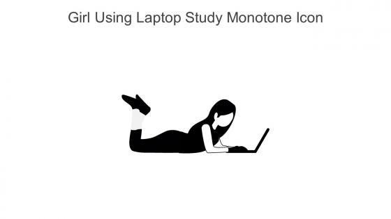 Girl Using Laptop Study Monotone Icon In Powerpoint Pptx Png And Editable Eps Format
