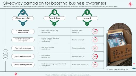 Giveaway Campaign For Boosting Business Awareness
