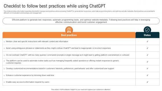 Glimpse About ChatGPT As AI Checklist To Follow Best Practices While Using ChatGPT SS V
