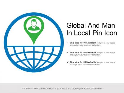 Global and man in local pin icon