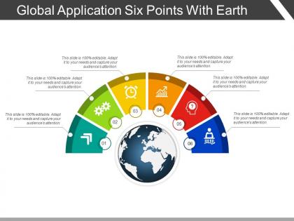 Global application six points with earth