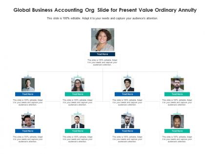 Global business accounting org slide for present value ordinary annuity infographic template