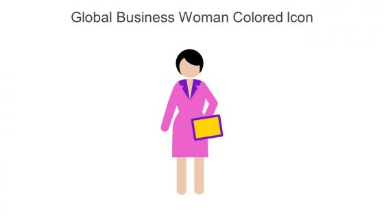 Global Business Woman Colored Icon In Powerpoint Pptx Png And Editable Eps Format