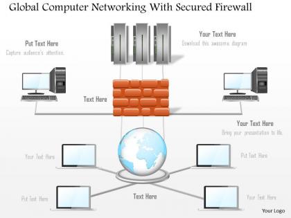 Global computer networking with secured firewall ppt slides