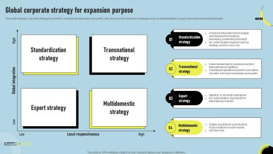 Global Corporate Strategy For Expansion Purpose