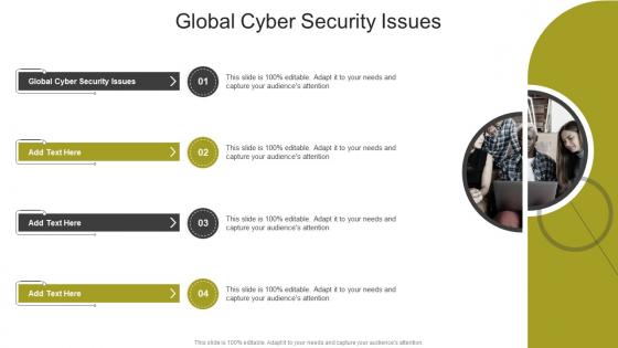 Global Cyber Security Issues In Powerpoint And Google Slides Cpb