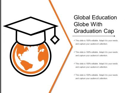 Global education globe with graduation cap