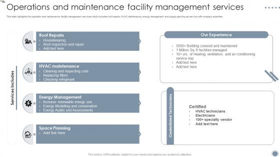 Global Facility Management Services Operations And Maintenance Facility Management Services