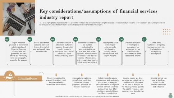 Global Financial Services Industry Key Considerations Assumptions Of Financial IR SS