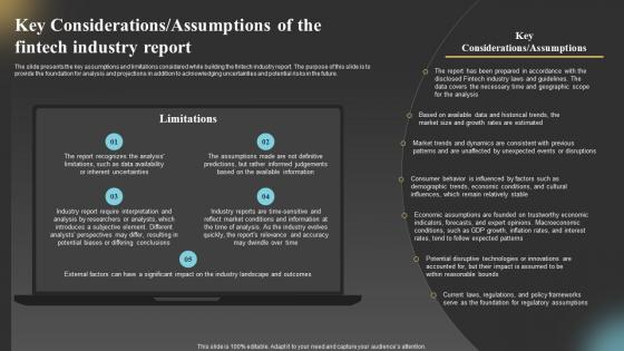 Global Fintech Industry Outlook Market Key Considerations Assumptions Of The Fintech Industry IR SS