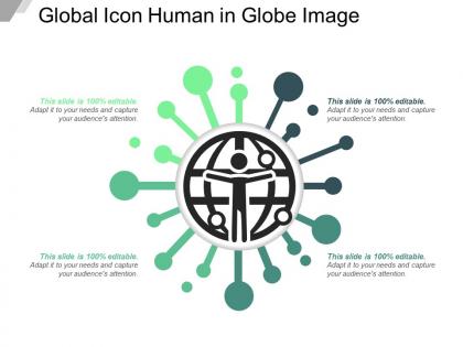 Global icon human in globe image
