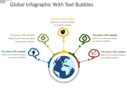 Global infographic with text bubbles