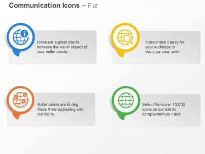 Global information searching locations network ppt icons graphics