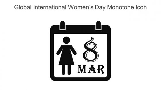 Global International Womens Day Monotone Icon In Powerpoint Pptx Png And Editable Eps Format