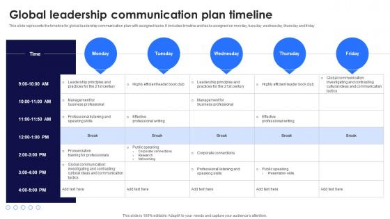 Global Leadership Communication Plan Timeline