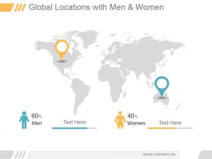 Global locations with men and women ppt slides download
