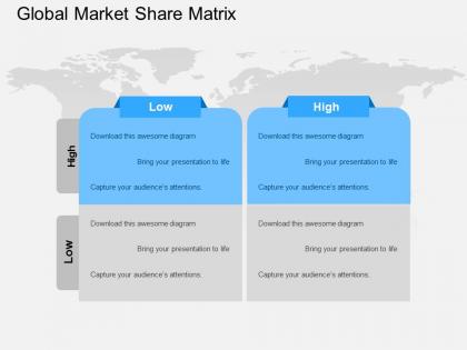 Global market share matrix flat powerpoint design