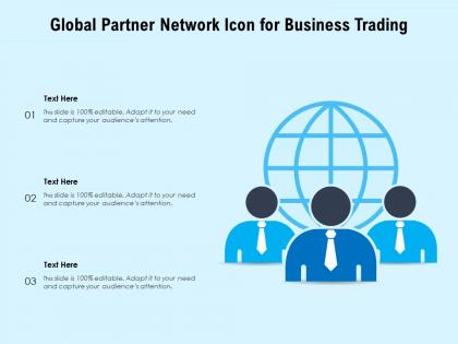 Global partner network icon for business trading