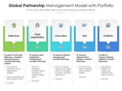 Global partnership management model with portfolio