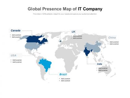 Global presence map of it company