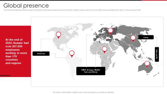 Global Presence Ppt Sample Huawei Company Profile CP SS