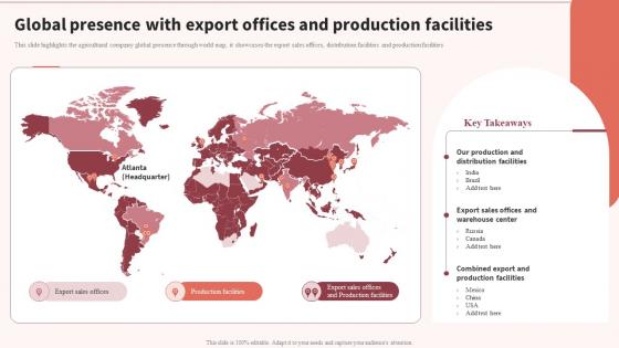 Global Presence With Export Offices And Production Facilities Multinational Food Processing Company Profile