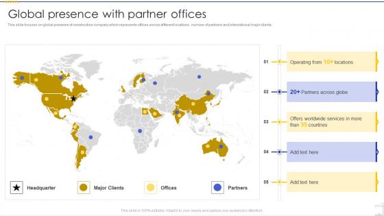 Global Presence With Partner Offices Building Construction Company Profile