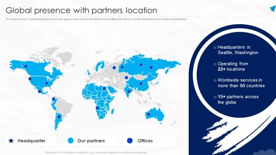 Global Presence With Partners Location Travel Agency Company Profile