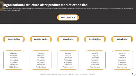 Global Product Expansion Organizational Structure After Product Market Expansion