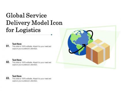 Global service delivery model icon for logistics
