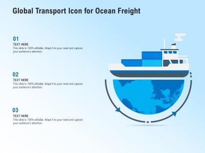 Global transport icon for ocean freight