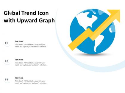 Global trend icon with upward graph