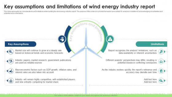 Global Wind Energy Industry Outlook Key Assumptions And Limitations Of Wind Energy IR SS