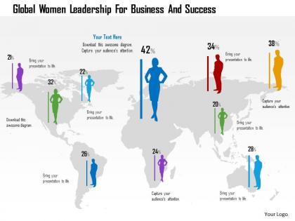 Global women leadership for business and success powerpoint template