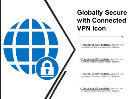 Globally secure with connected vpn icon