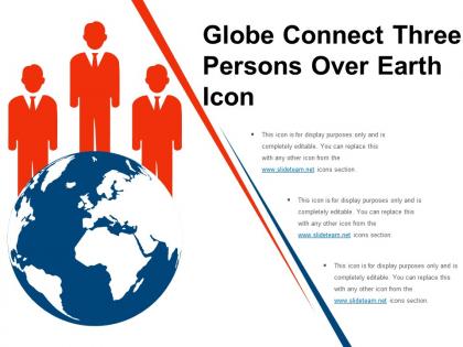 Globe connect three persons over earth icon