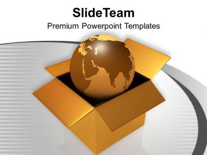 Globe in brown box global issues powerpoint templates ppt themes and graphics 0213